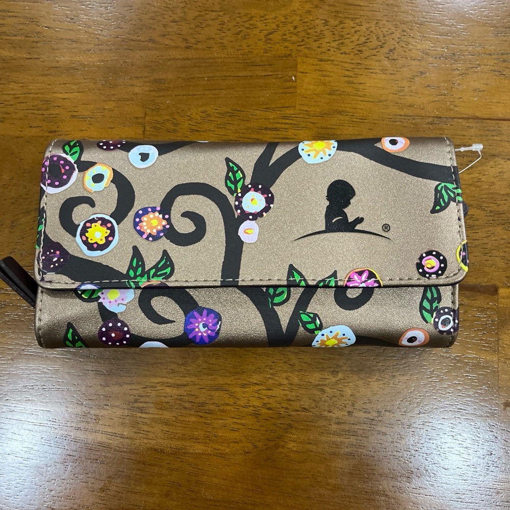 Brighton Jewelry Roll Travel Case Women OS Bronze Floral Good Organizer